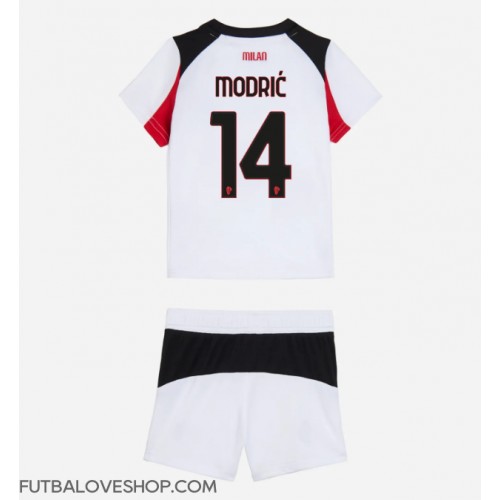 Dres AC Milan Luka Modric #14 Preč pre deti 2025-26 Krátky Rukáv (+ trenírky)